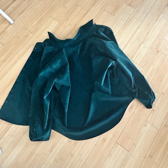 GREEN ZARA BUTTON UP WORN ONCE - Picture 1 of 2